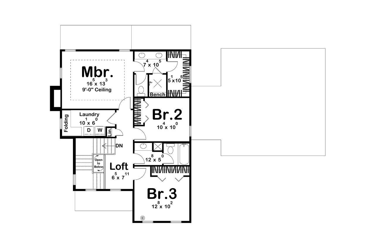 Modern House Plan - Elk Ridge 64128 - 2nd Floor Plan