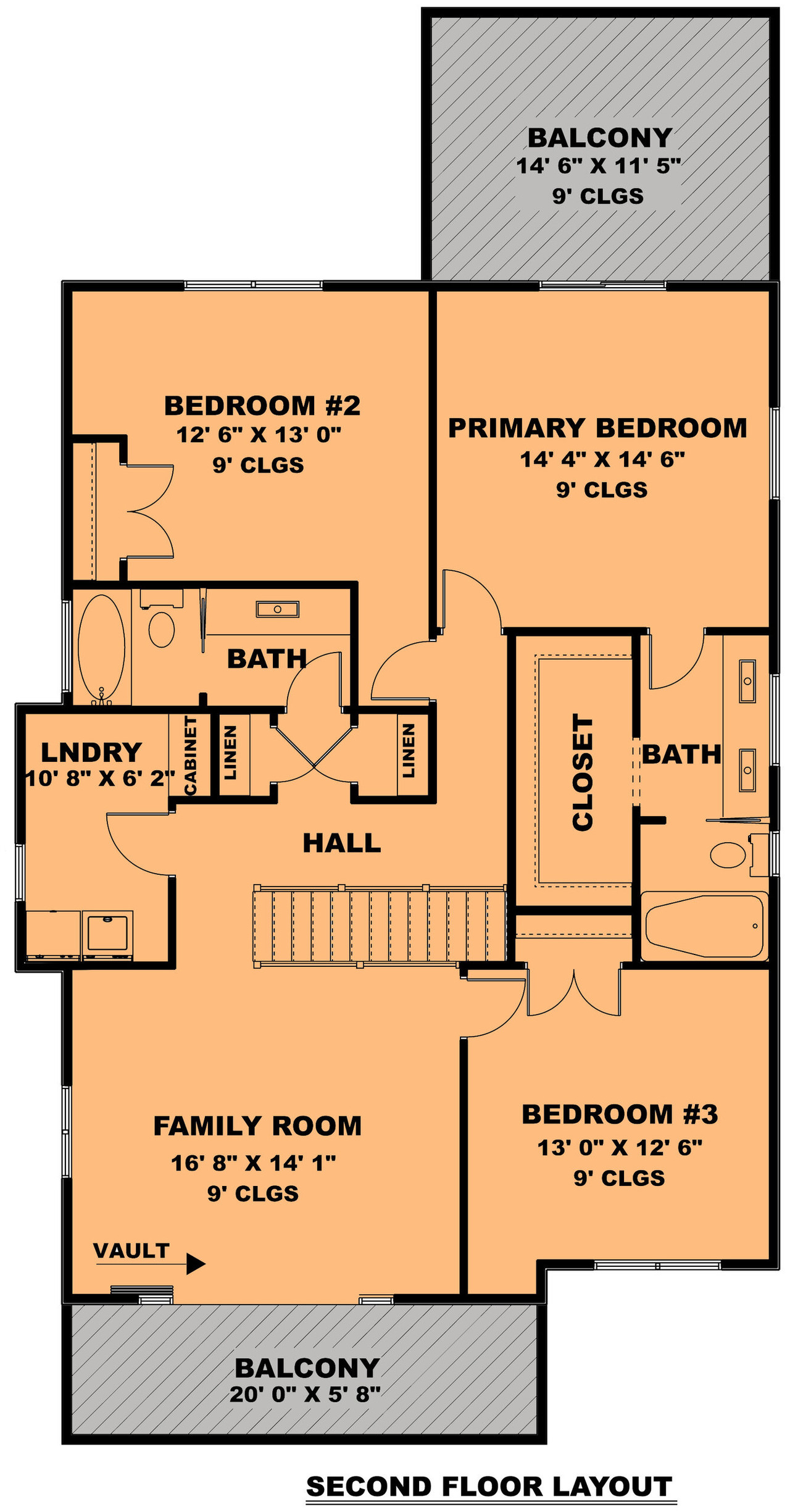 Contemporary House Plan - Lakefront 68194 - 2nd Floor Plan