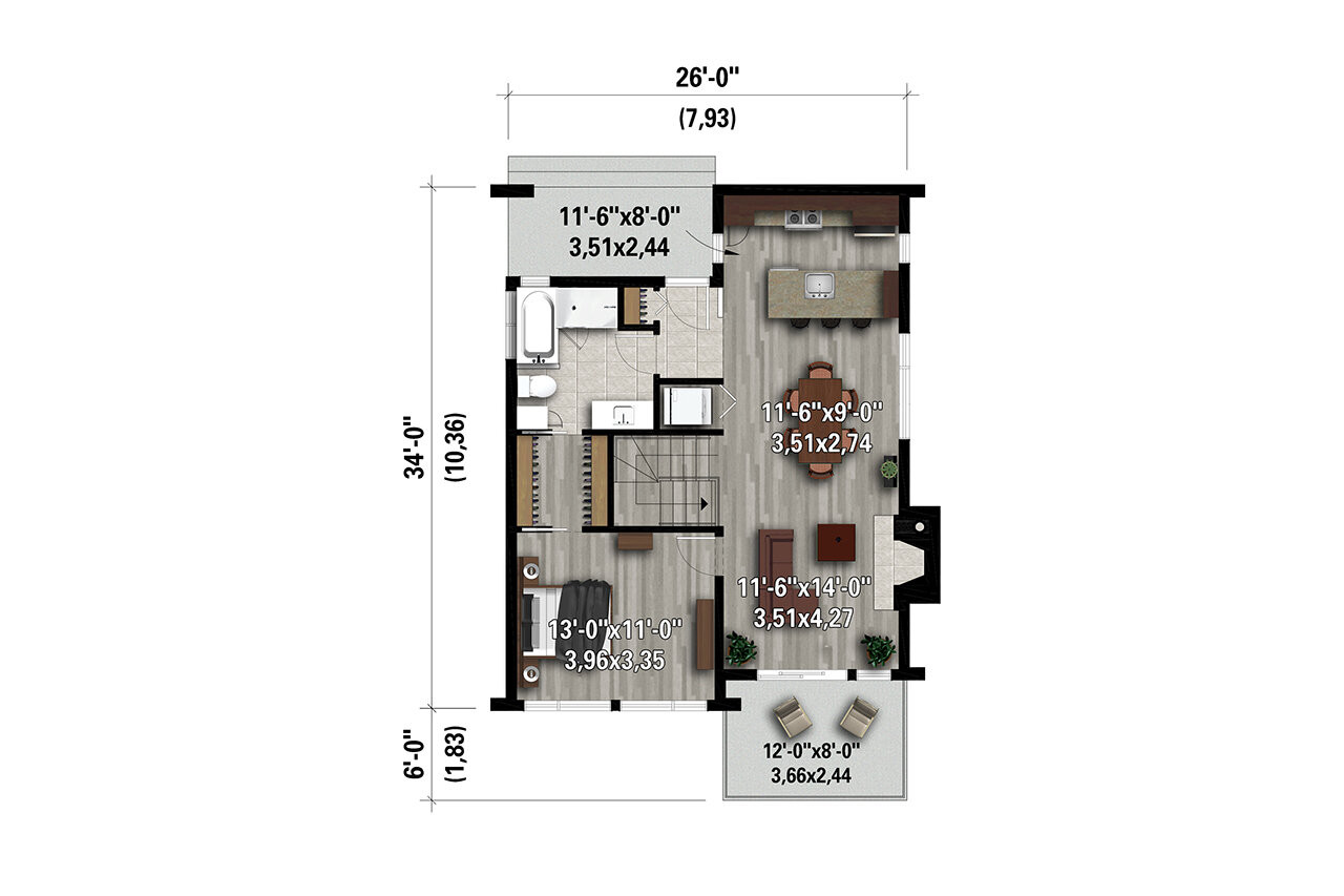 European House Plan - 89194 - 1st Floor Plan