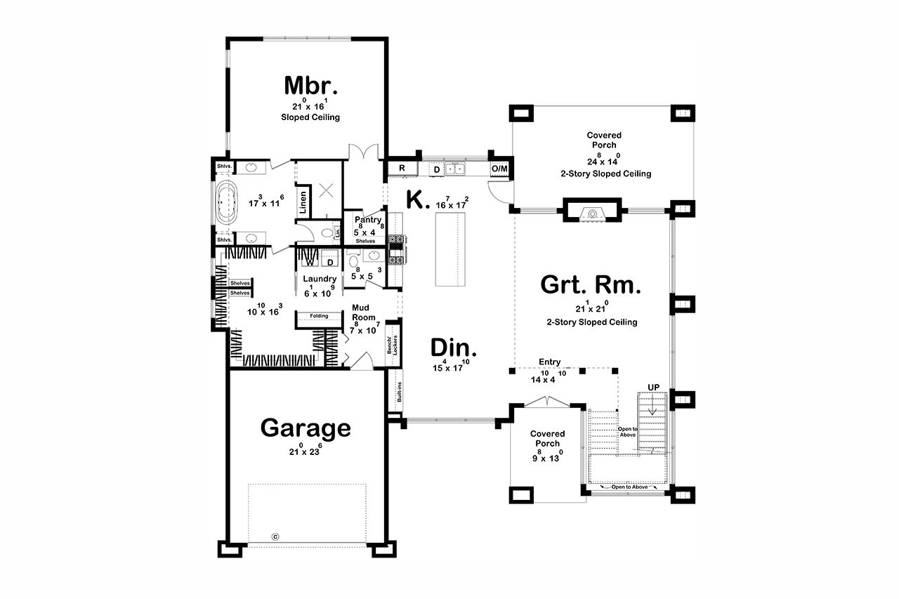 Contemporary House Plan - Maroon Bells 14096 - 1st Floor Plan
