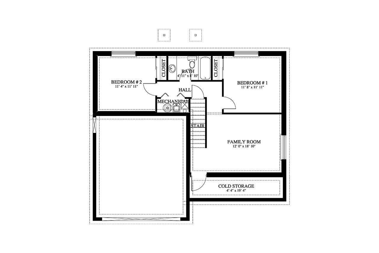 Craftsman House Plan - Crofts 78526 - Basement Floor Plan