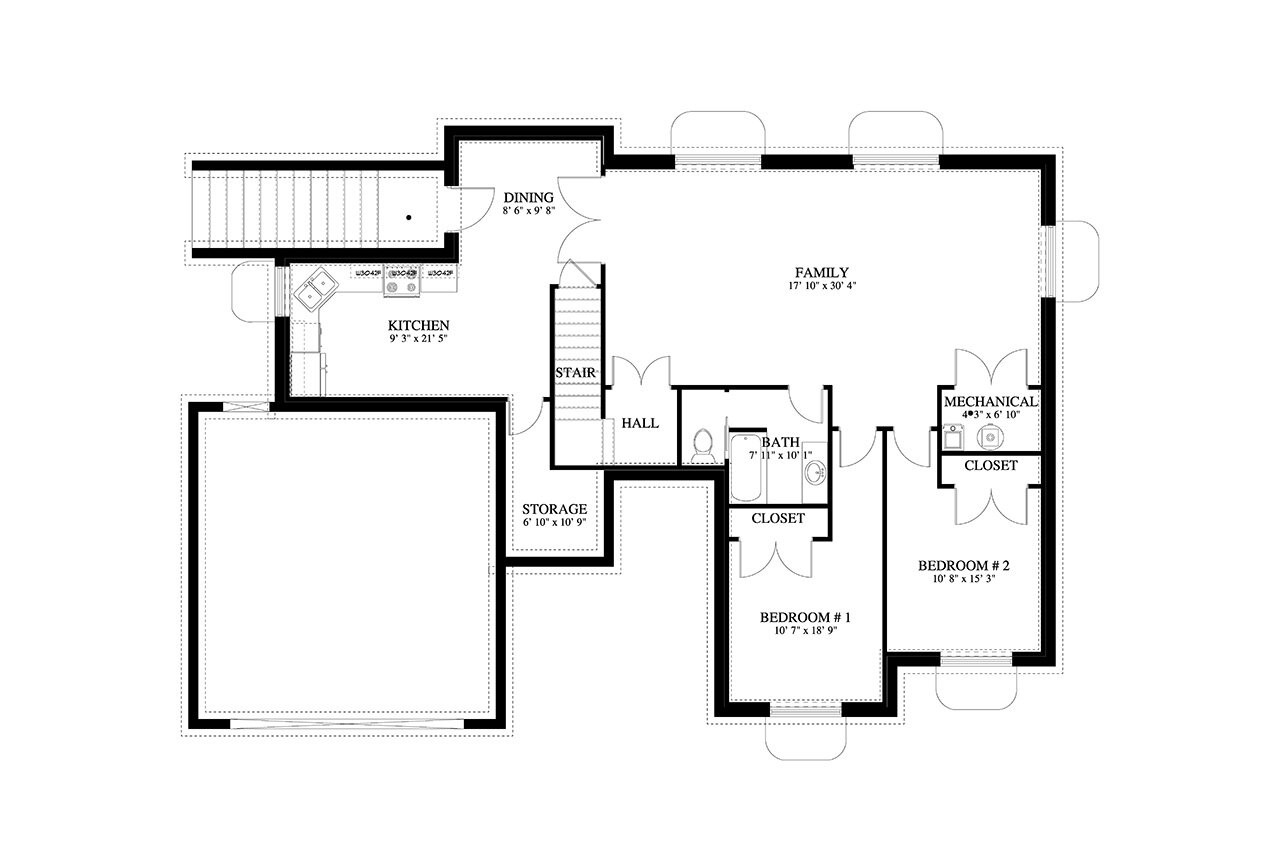 Ranch House Plan - Burton 82784 - Basement Floor Plan