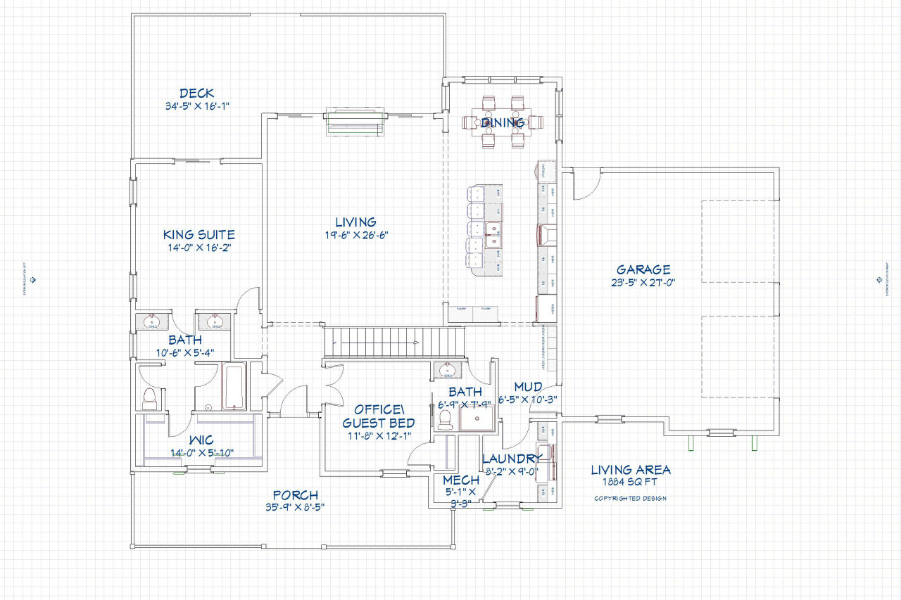 Farmhouse House Plan - 41817 - 1st Floor Plan