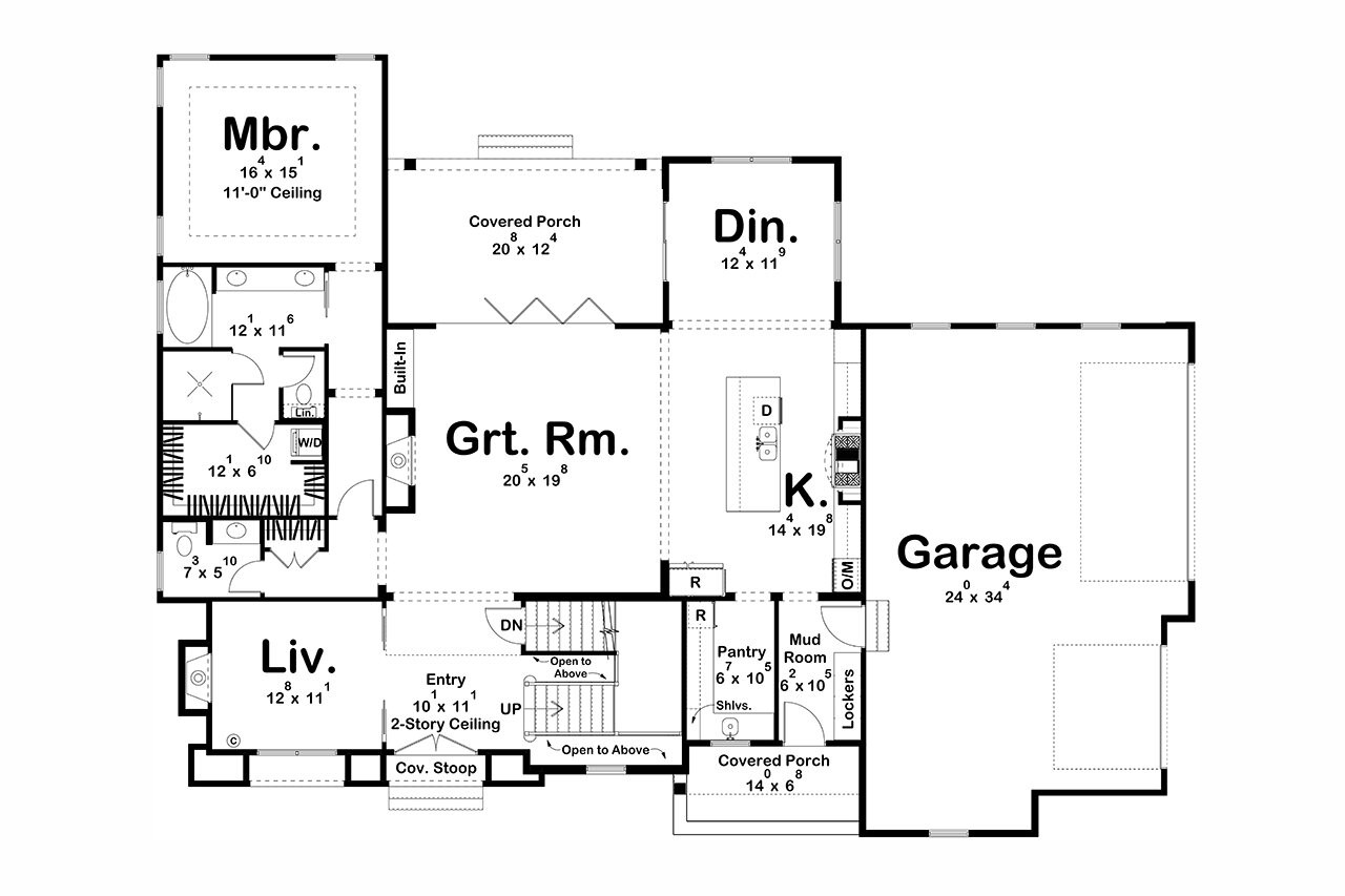 Modern House Plan - Chadbourne 51114 - 1st Floor Plan