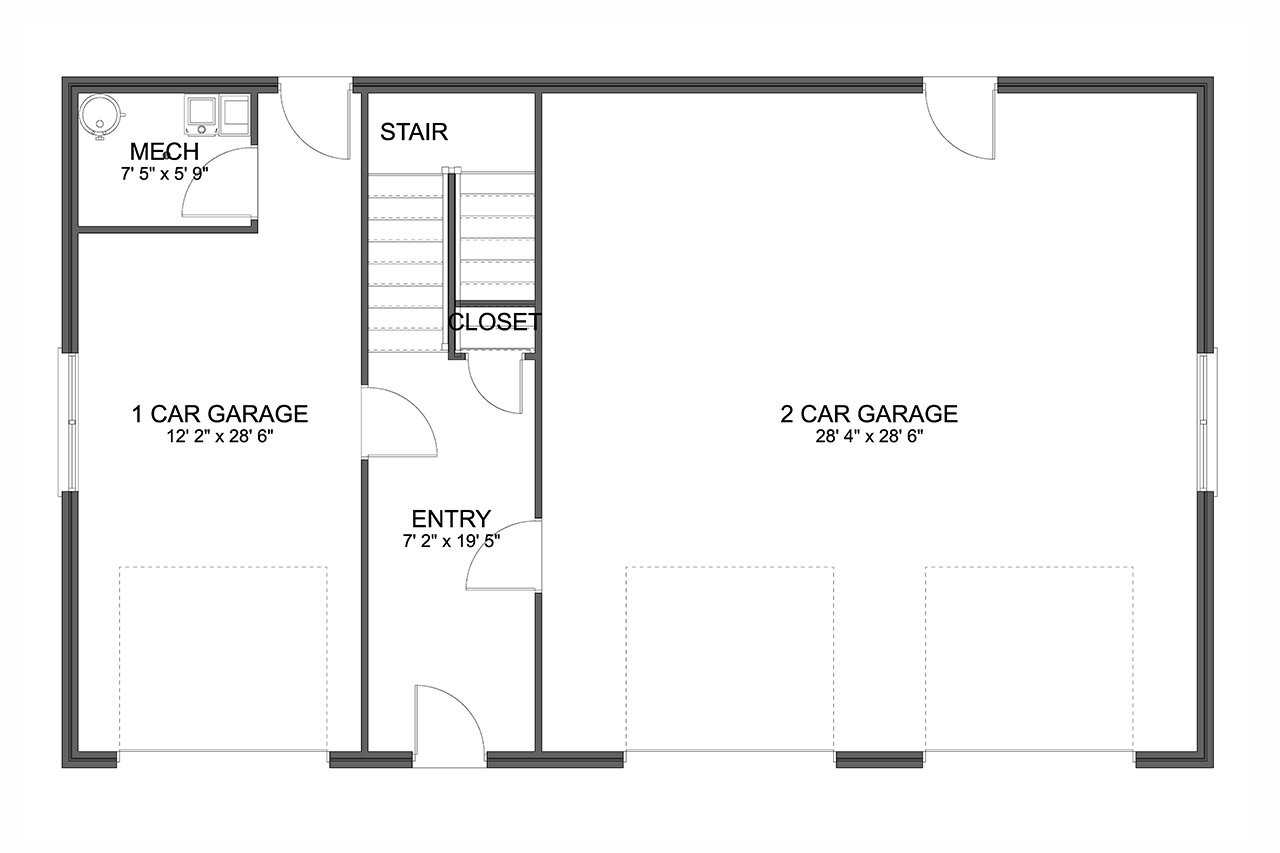 Farmhouse House Plan - King Garage 74118 - 1st Floor Plan