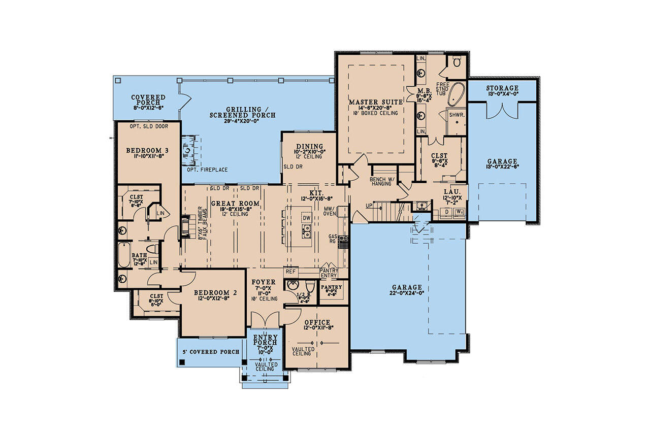 Craftsman House Plan - Aventura Place 51303 - 1st Floor Plan