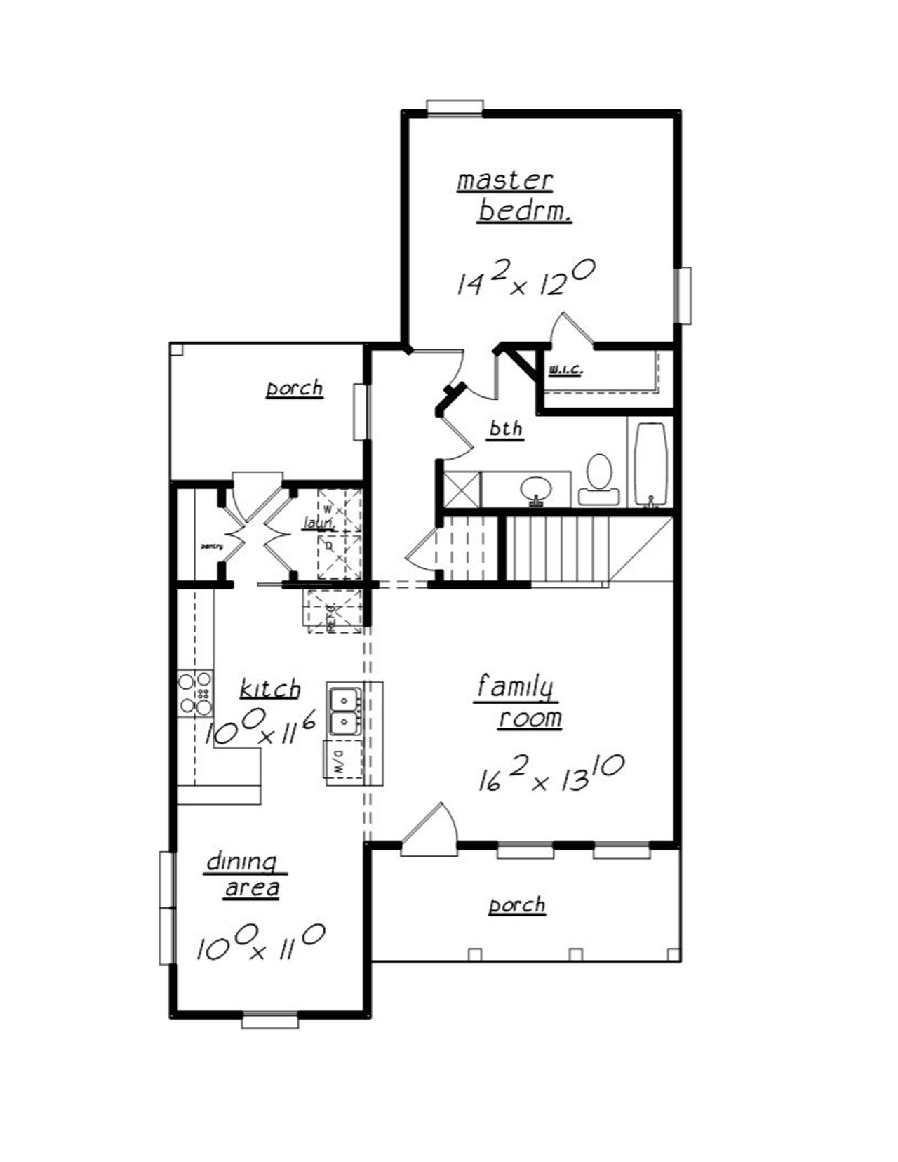Country House Plan - 64222 - 1st Floor Plan