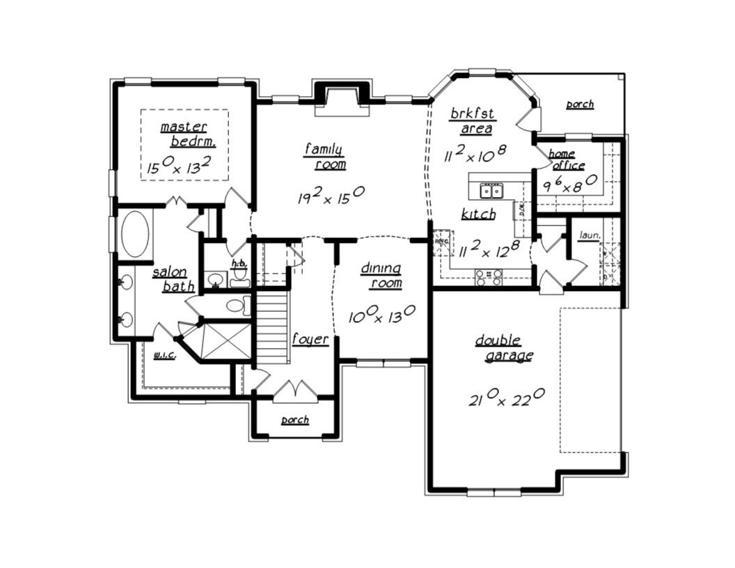 French Country House Plan - 91018 - 1st Floor Plan
