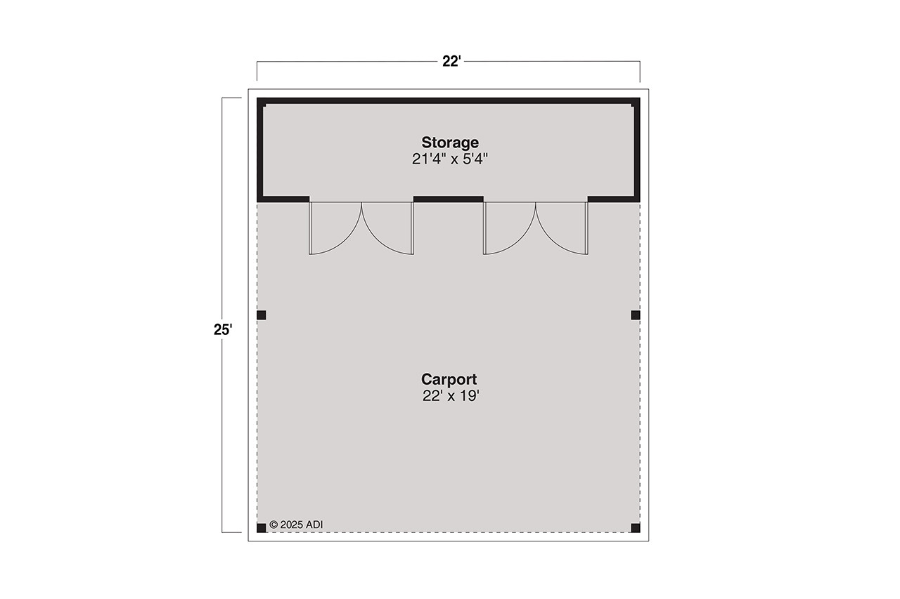 Traditional House Plan - Carport 54758 - 1st Floor Plan