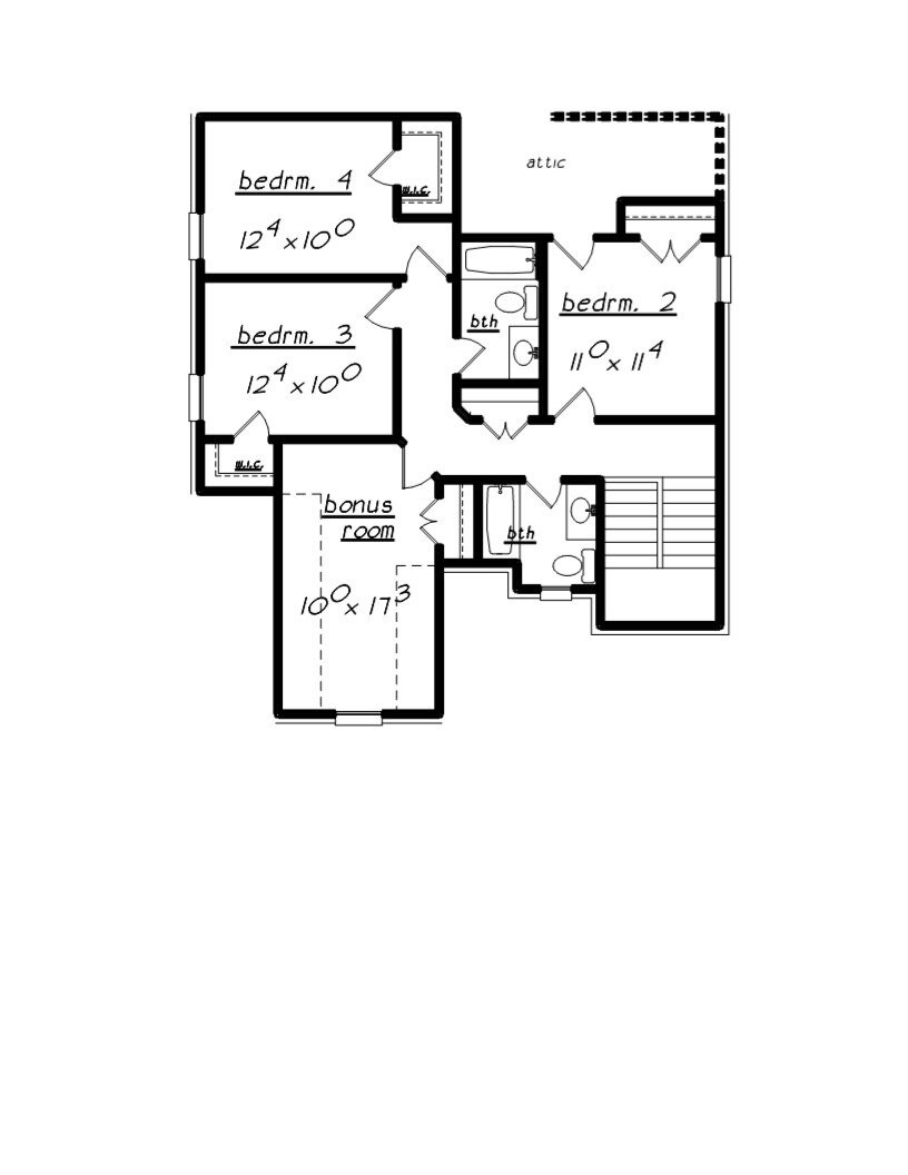 Traditional House Plan - 72822 - 2nd Floor Plan