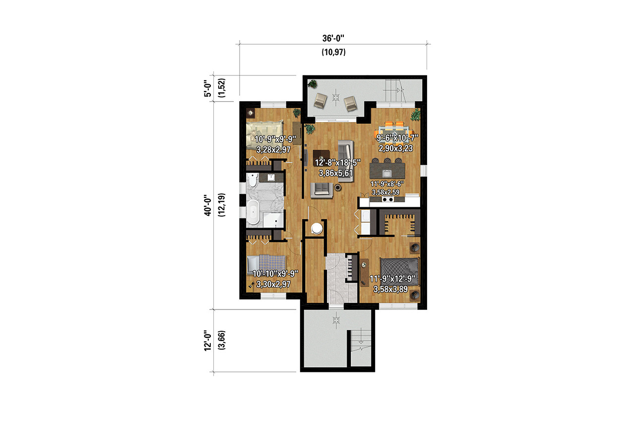 Farmhouse House Plan - 32039 - Basement Floor Plan