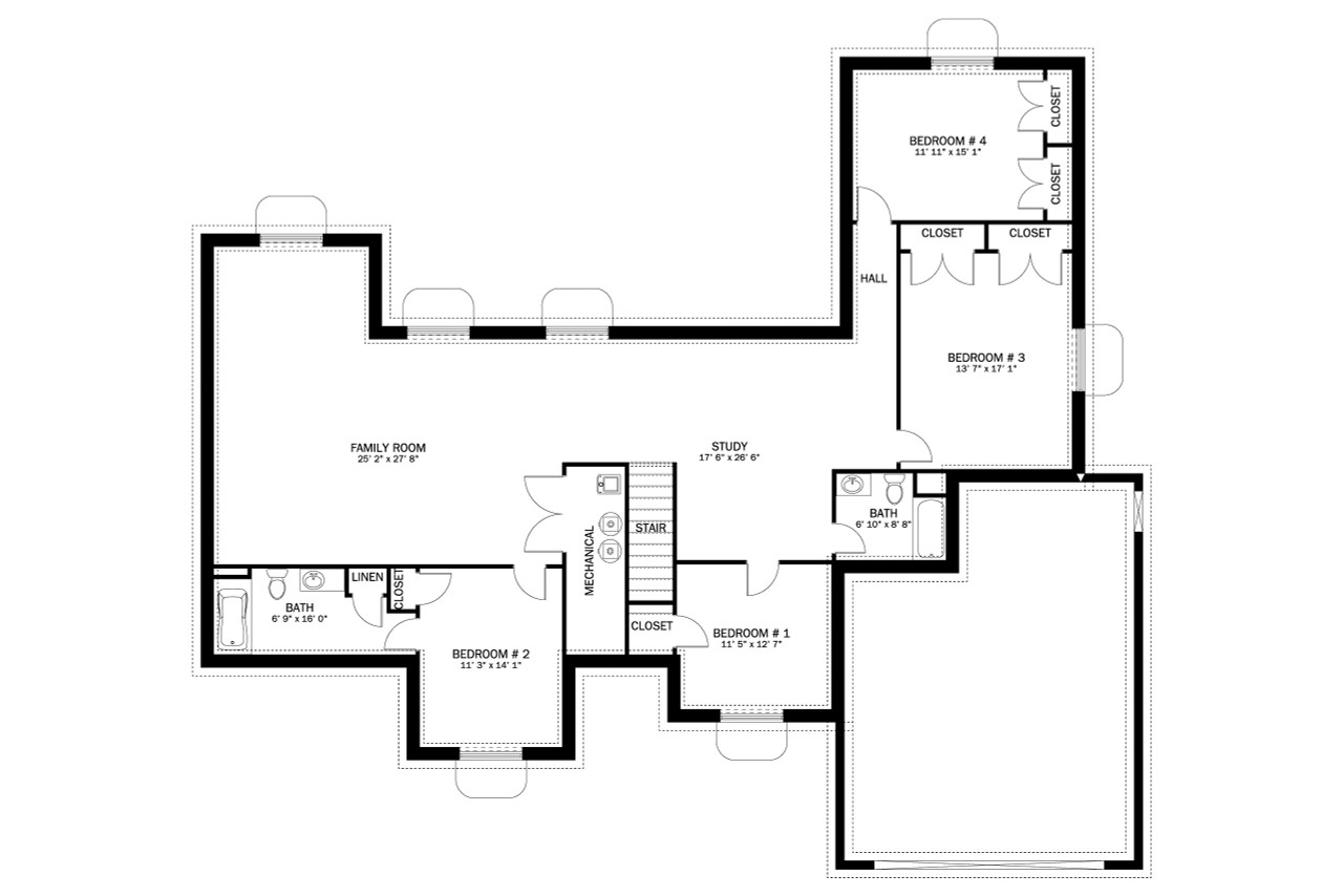 Craftsman House Plan - Westfield 60663 - Basement Floor Plan