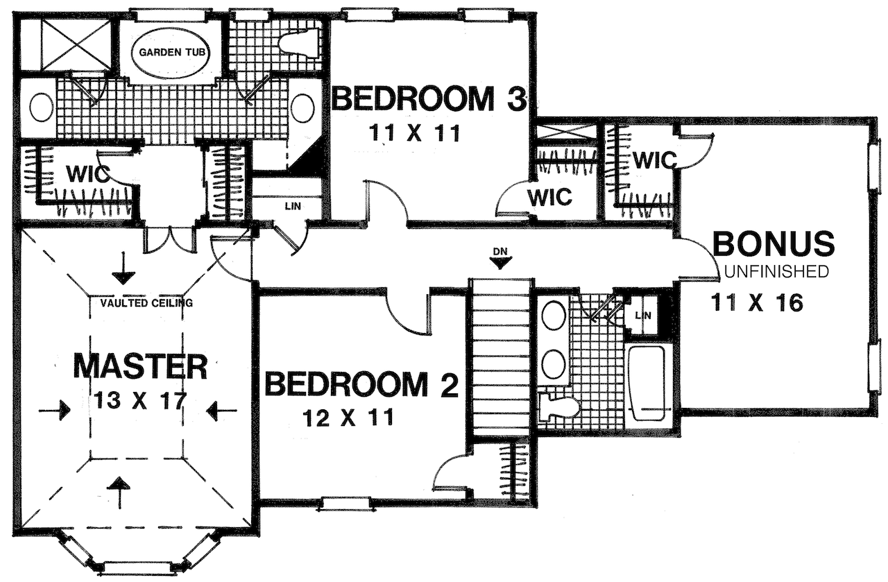 Secondary Image - Traditional House Plan - Gordon 39903 - 2nd Floor Plan