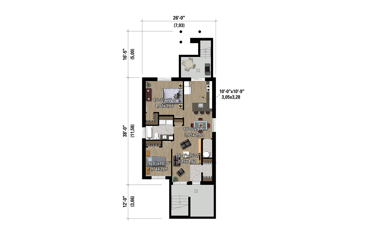 Farmhouse House Plan - 44875 - Basement Floor Plan