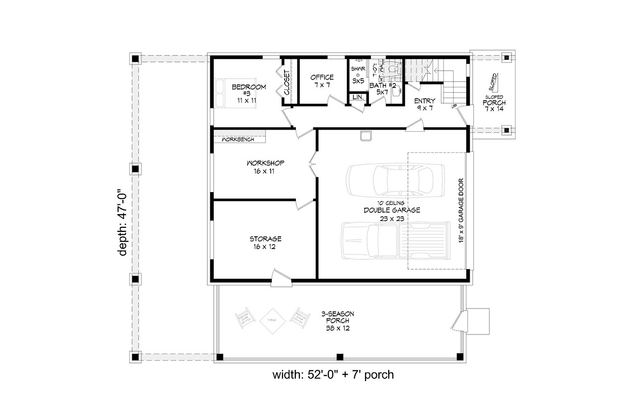 Modern House Plan - Eagle River Lakehouse 39328 - 1st Floor Plan