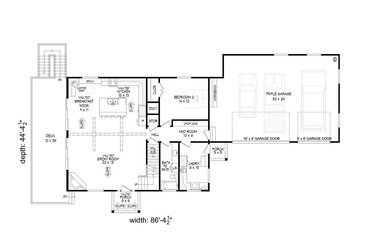 Country House Plan - Pine Haven Pointe 15307 - 1st Floor Plan