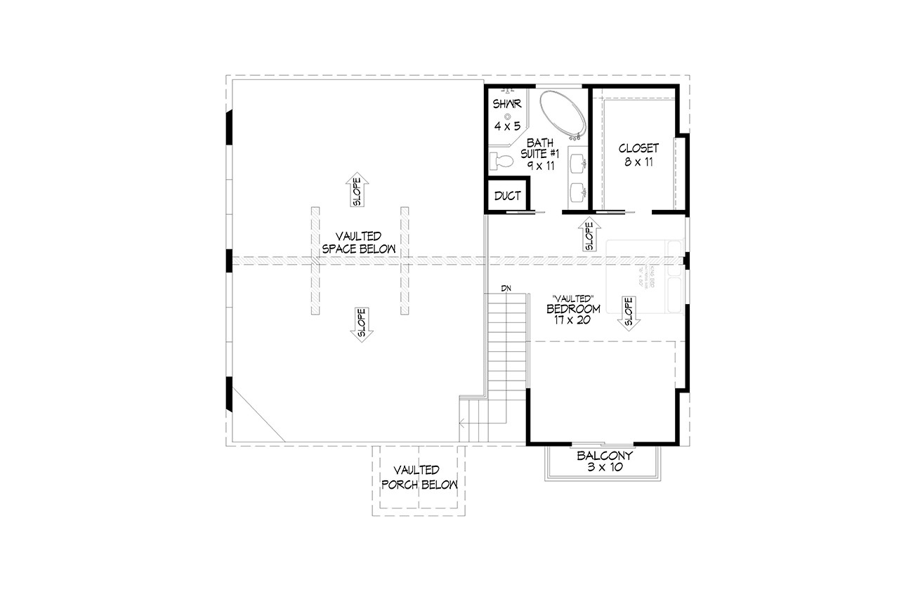 Secondary Image - Country House Plan - Pine Haven Pointe 15307 - 2nd Floor Plan