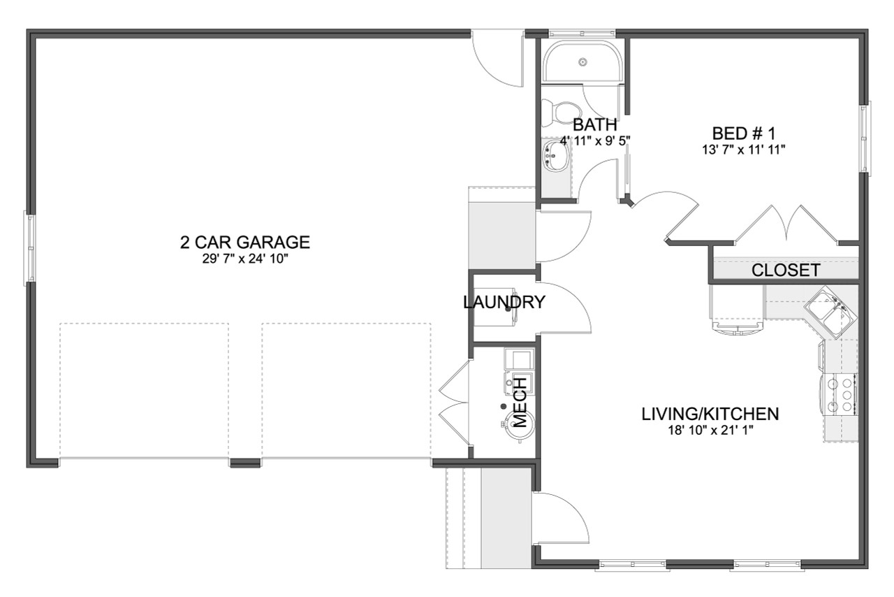Craftsman House Plan - Richardson 93585 - 1st Floor Plan