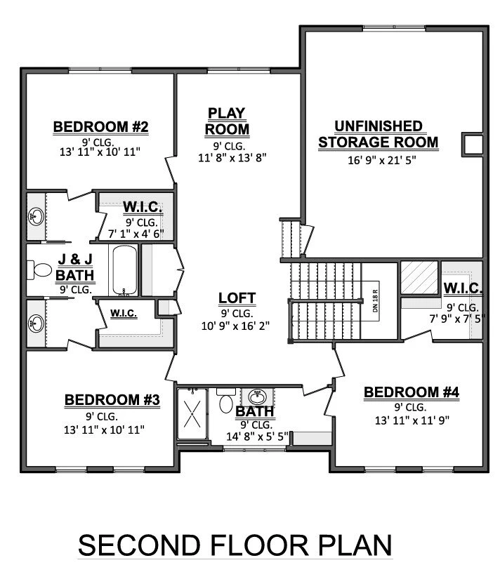 Farmhouse House Plan - 85181 - 2nd Floor Plan