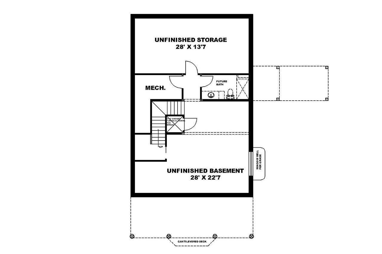 Mountain Rustic House Plan - 87649 - Basement Floor Plan