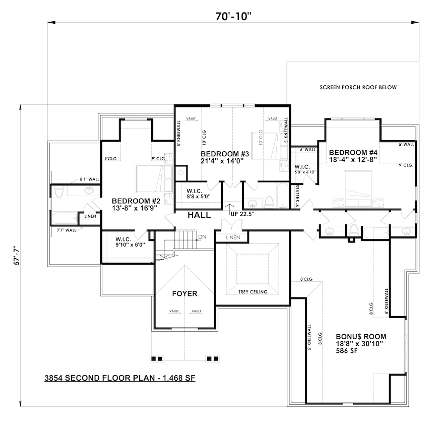 Traditional House Plan - Mountain Lake House 85632 - 2nd Floor Plan