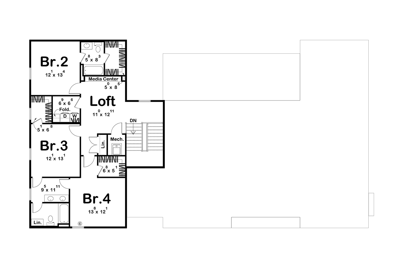 Modern House Plan - White Plains 20890 - 2nd Floor Plan