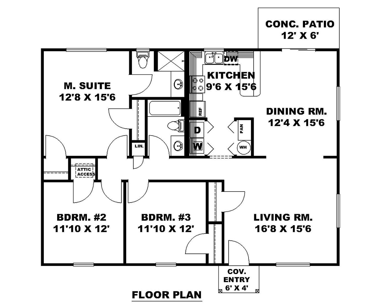 Craftsman House Plan - 51793 - 1st Floor Plan