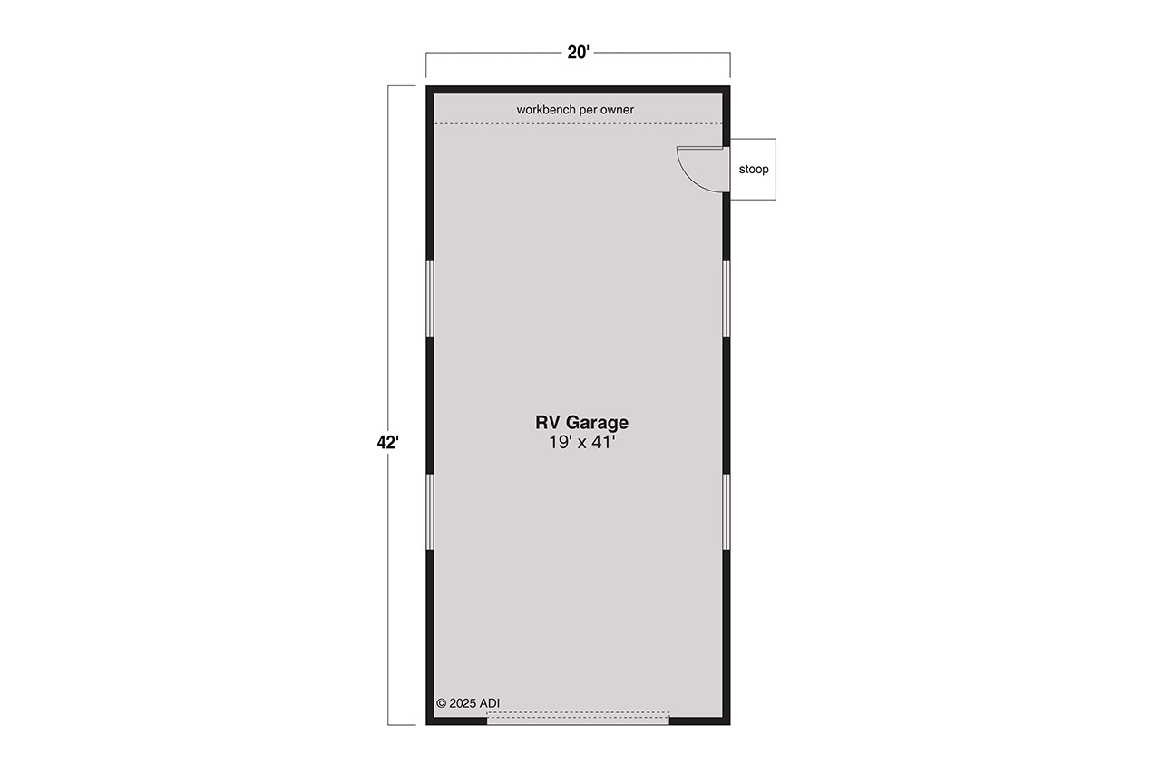 Traditional House Plan - RV Garage 53692 - 1st Floor Plan