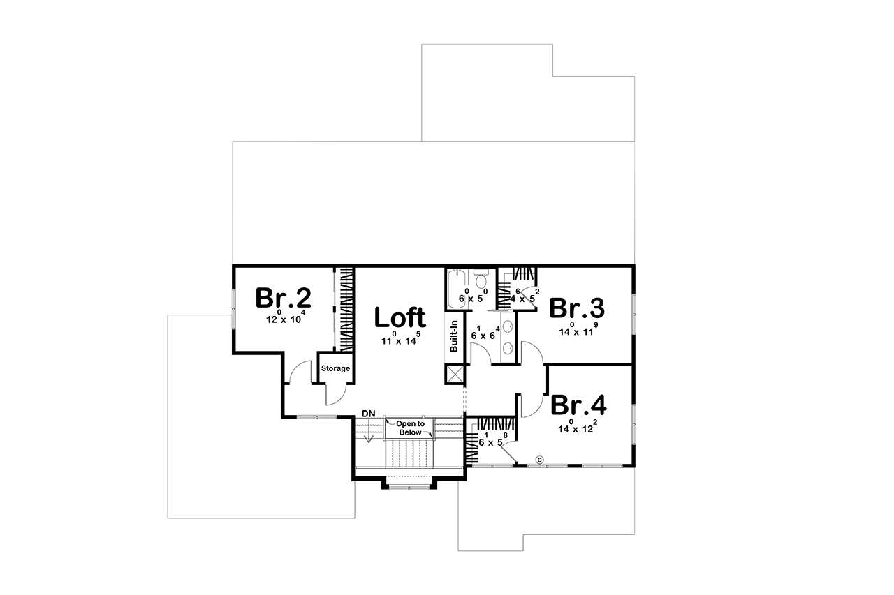 Modern House Plan - Vanderhoof 98013 - 2nd Floor Plan
