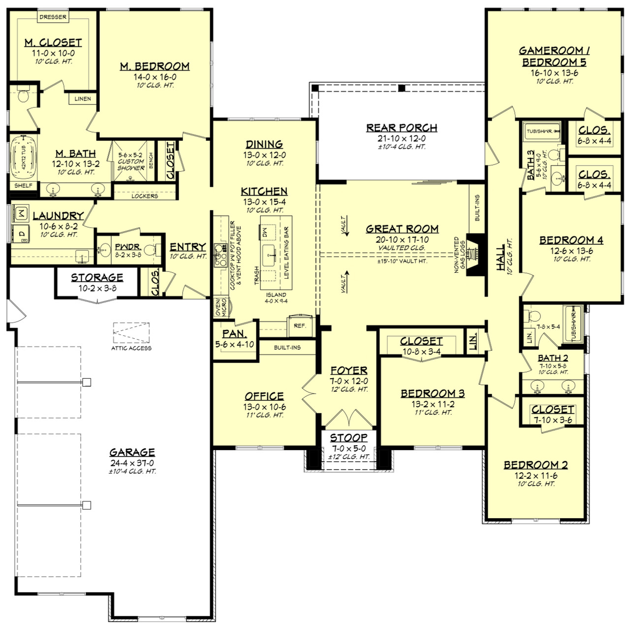 Traditional House Plan - Vista Oaks 76434 - 1st Floor Plan