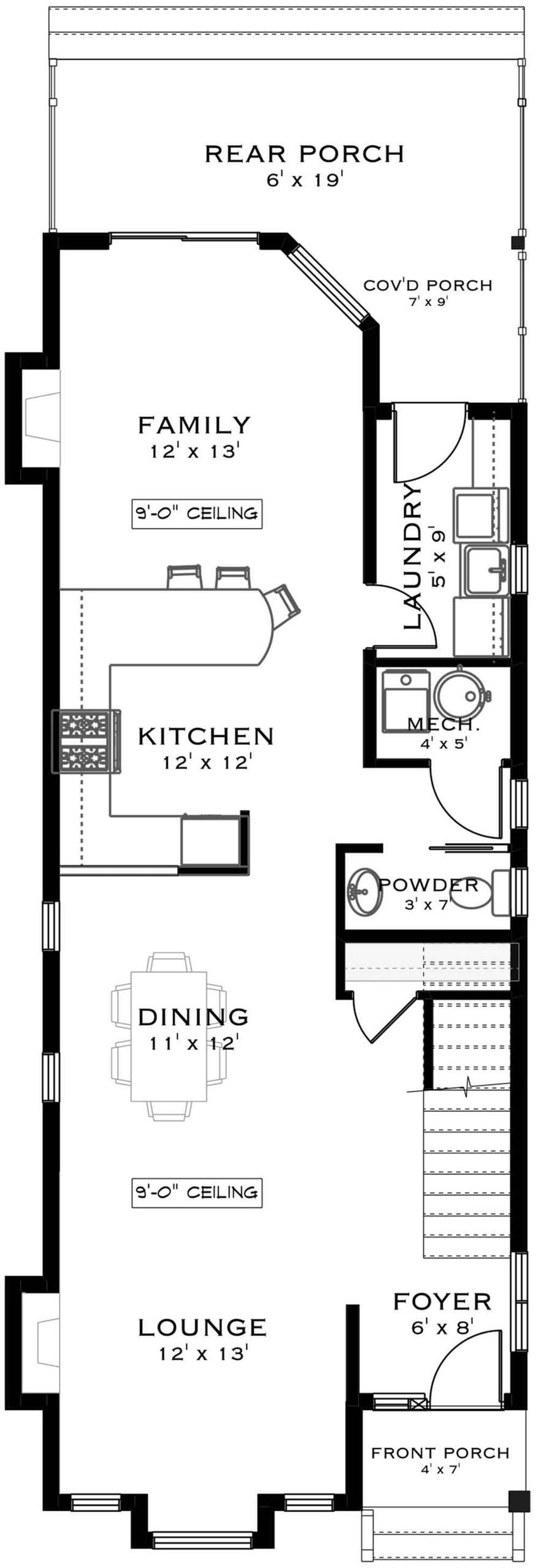 Prairie House Plan - Karlsbad 42597 - 1st Floor Plan