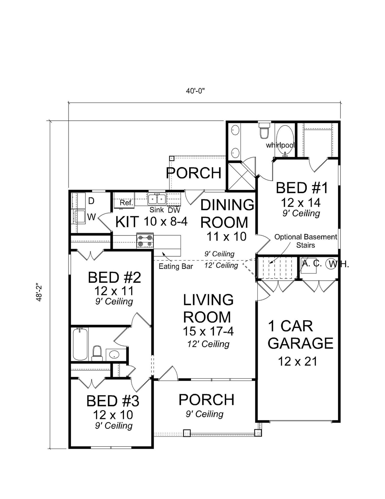 Traditional House Plan - Marble Valley 64749 - 1st Floor Plan
