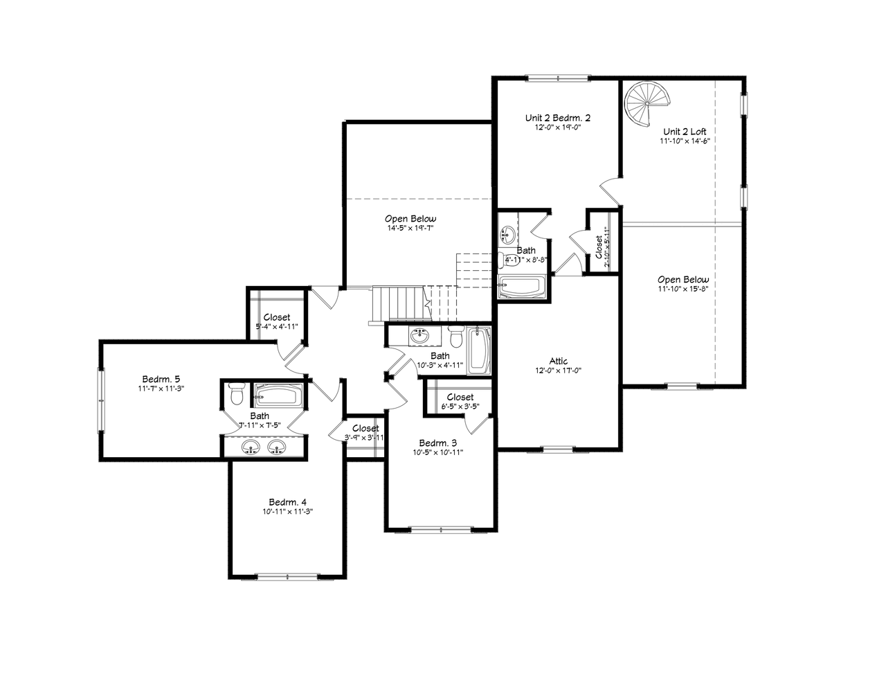 Traditional House Plan - 43254 - 2nd Floor Plan