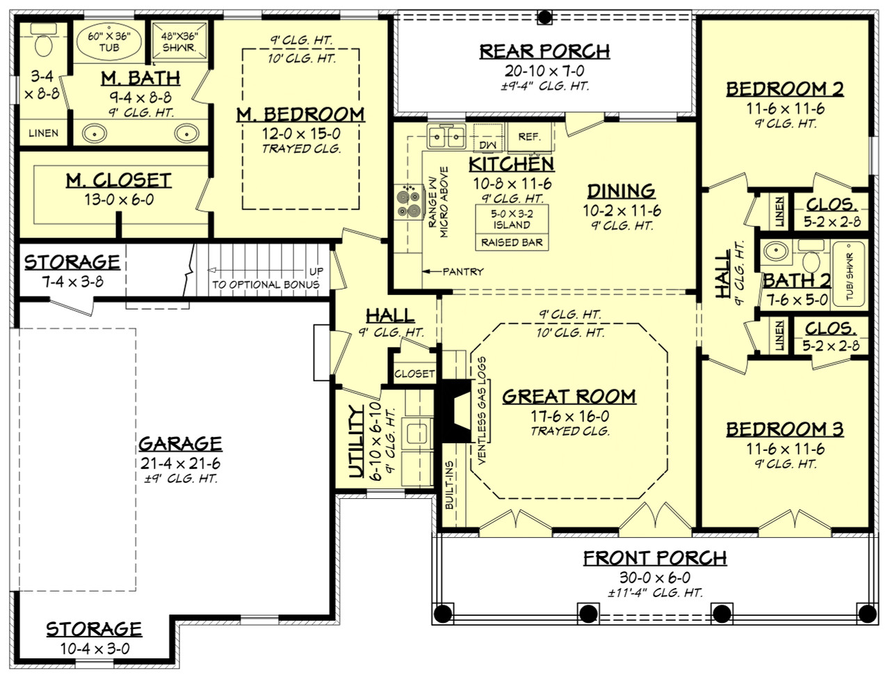 Southern House Plan - Hammond 93807 - 1st Floor Plan