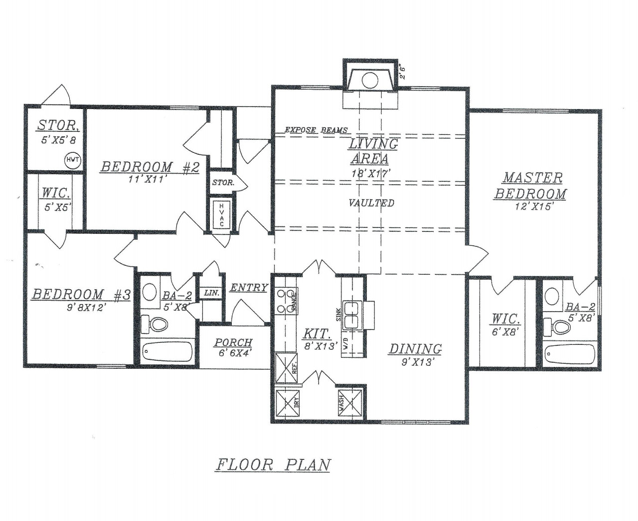 Traditional House Plan - 58525 - 1st Floor Plan
