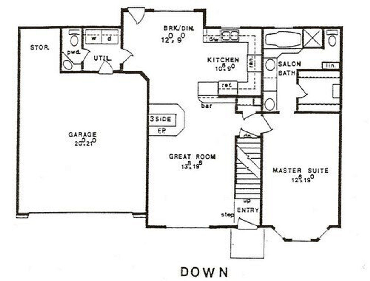 Colonial House Plan - 53902 - 1st Floor Plan