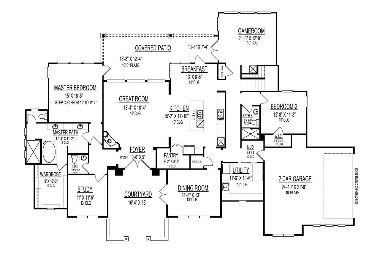 Mediterranean House Plan - 79254 - 1st Floor Plan