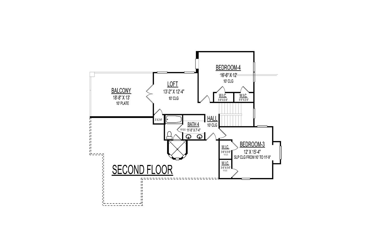 Secondary Image - Mediterranean House Plan - 79254 - 2nd Floor Plan