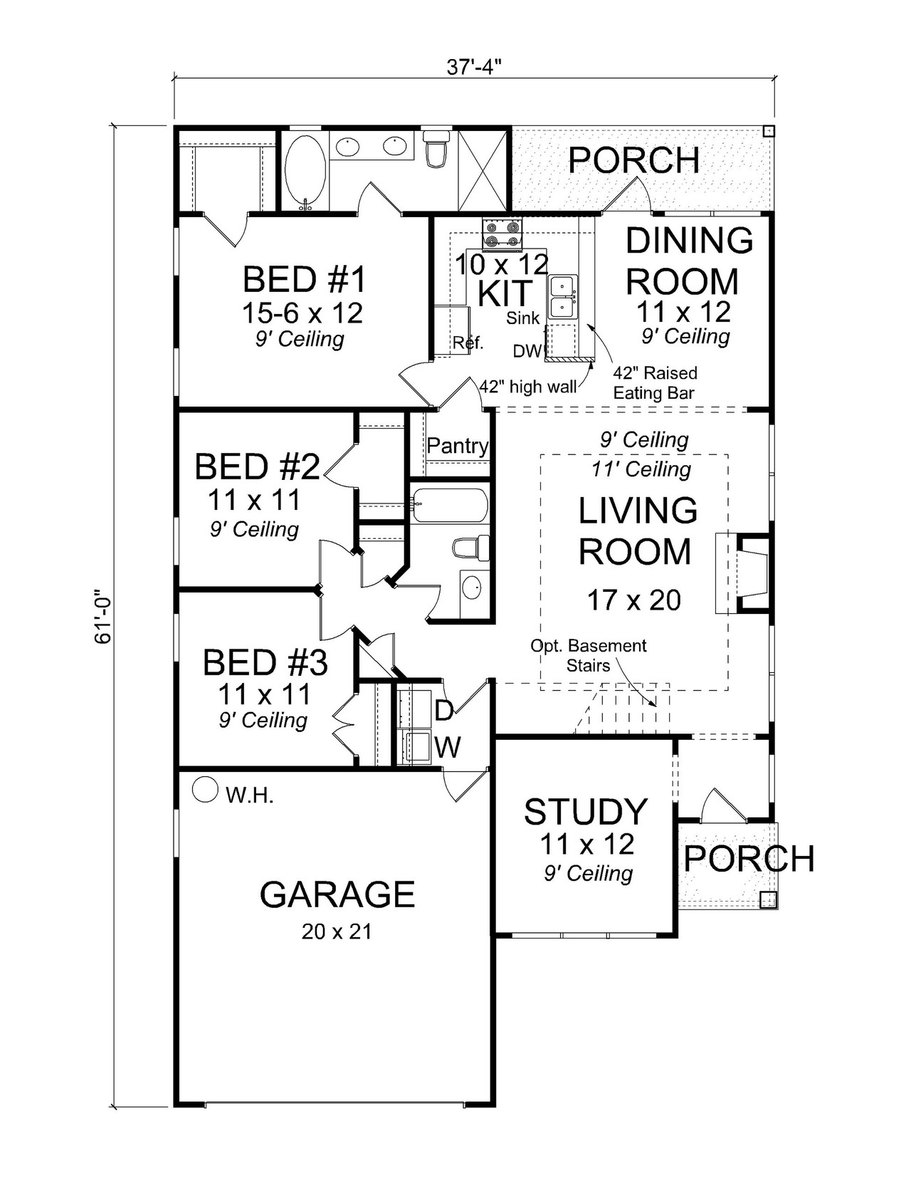 Traditional House Plan - Saddlecreek 37144 - 1st Floor Plan