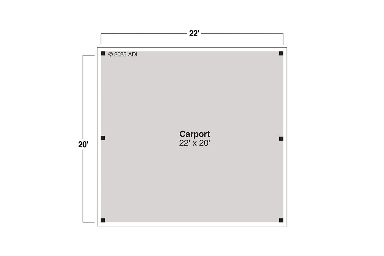Traditional House Plan - Carport 35021 - 1st Floor Plan