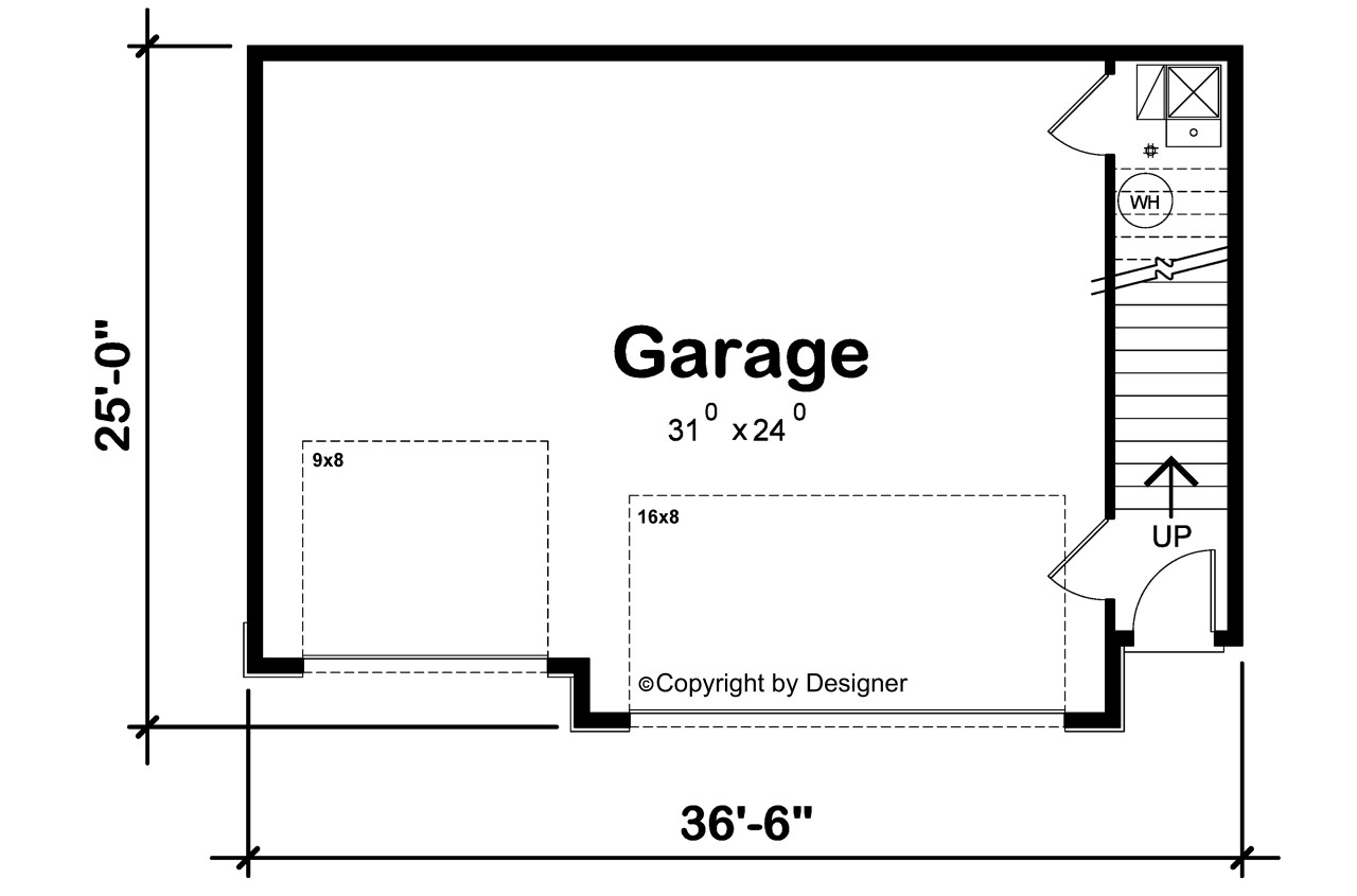 Modern House Plan - FC Modern Garage  59690 - 1st Floor Plan