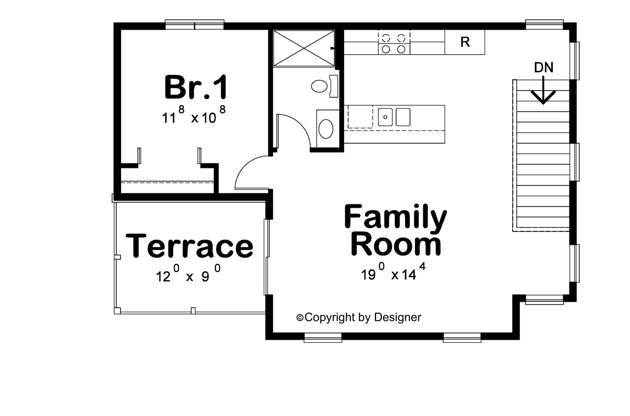 Secondary Image - Modern House Plan - FC Modern Garage  59690 - 2nd Floor Plan