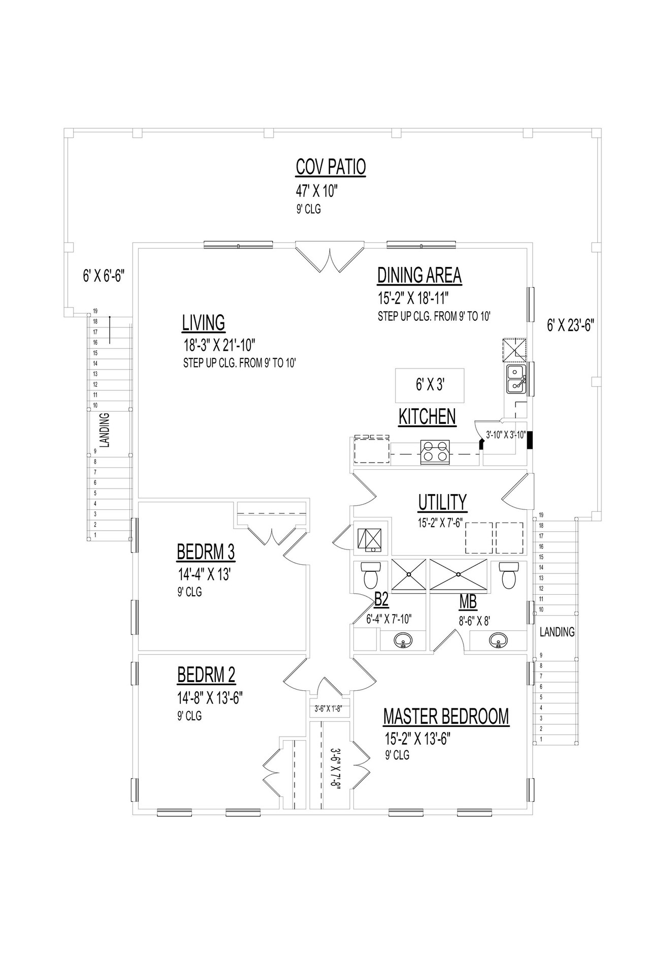Prairie House Plan - 46073 - 1st Floor Plan