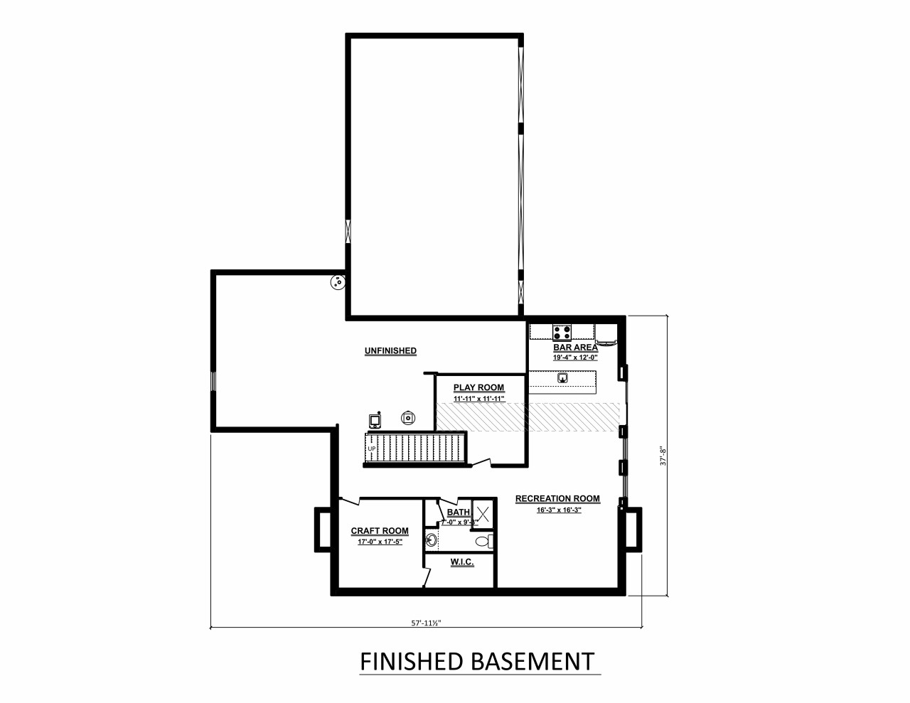 Southern House Plan - 96969 - Basement Floor Plan
