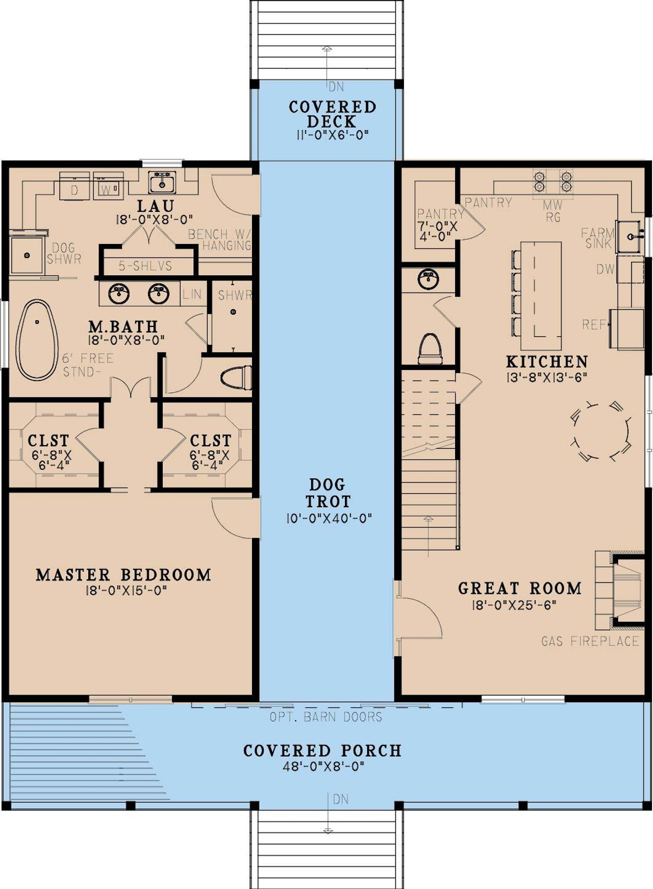 Mountain Rustic House Plan - Rustic Camp Retreat 24971 - 1st Floor Plan