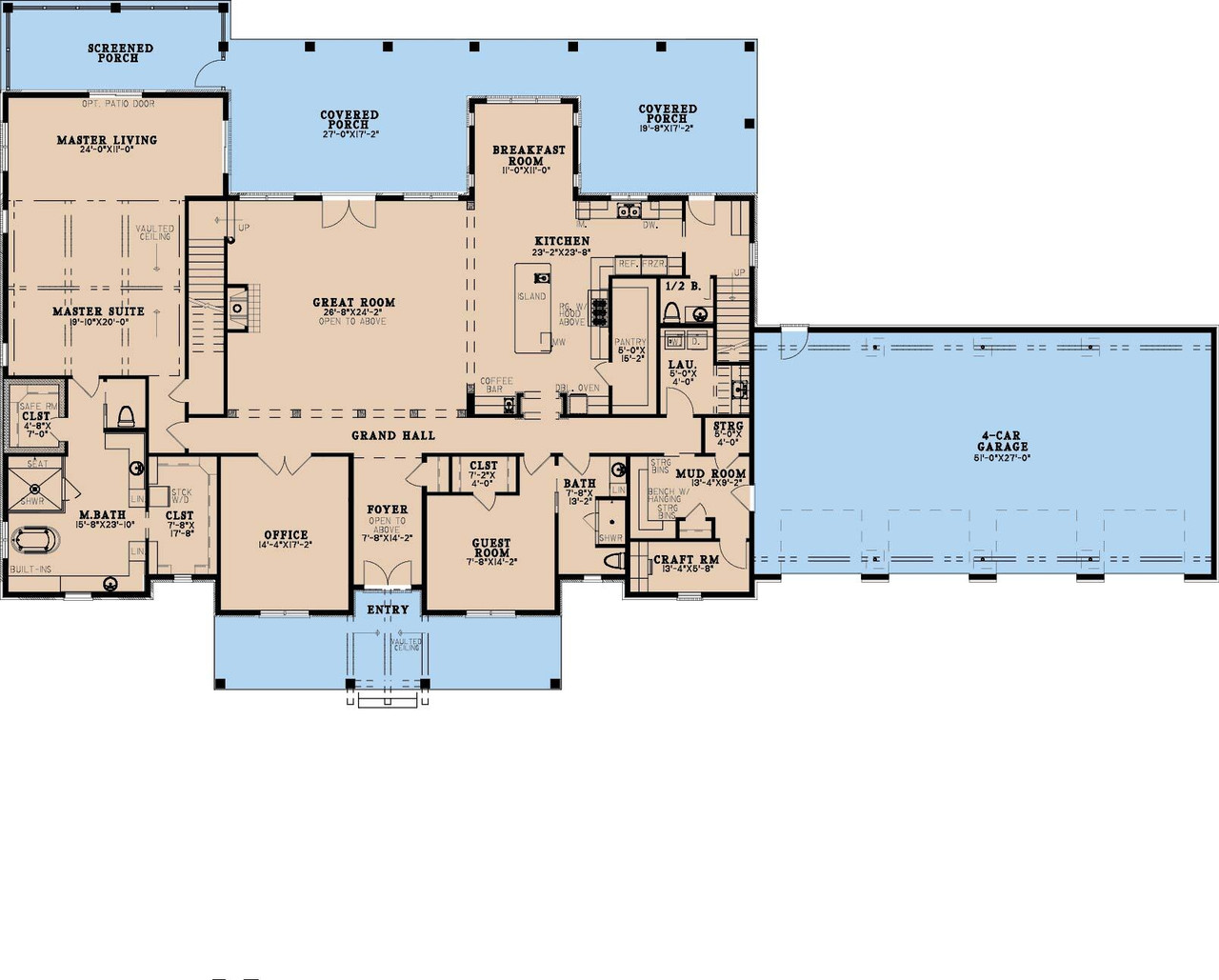 Farmhouse House Plan - Serenity Springs Retreat 96154 - 1st Floor Plan