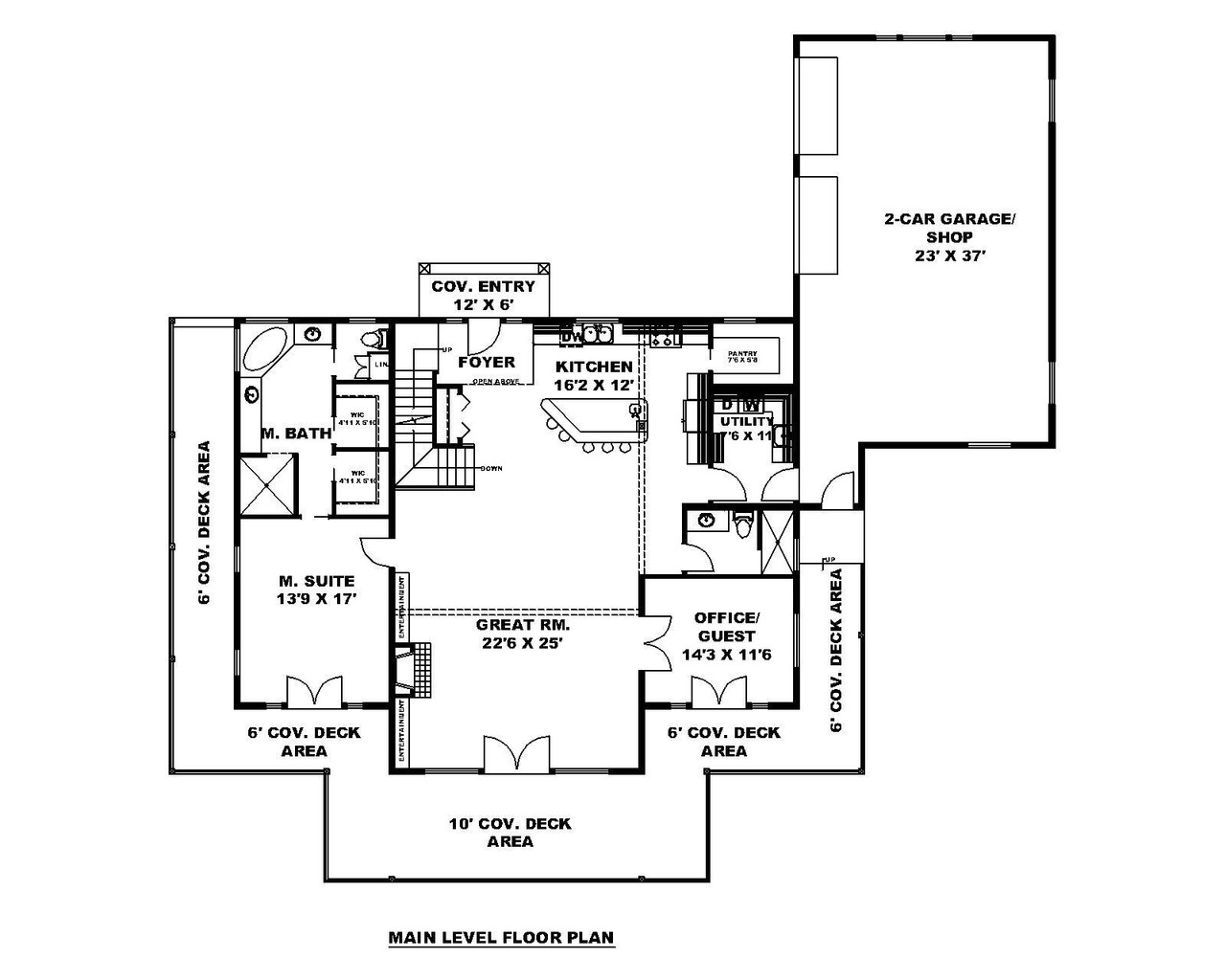 Craftsman House Plan - 66910 - 1st Floor Plan