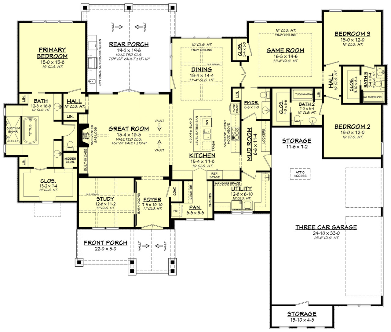 Craftsman House Plan - Odessa 37838 - 1st Floor Plan