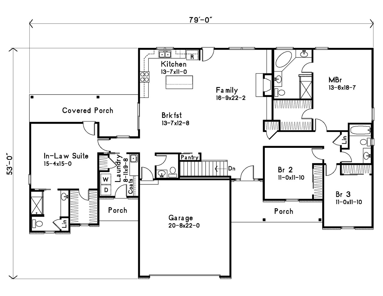 Country House Plan - 96386 - 1st Floor Plan