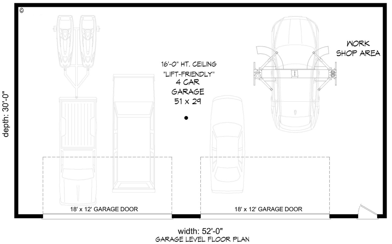 Traditional House Plan - RV Garage 92395 - 1st Floor Plan